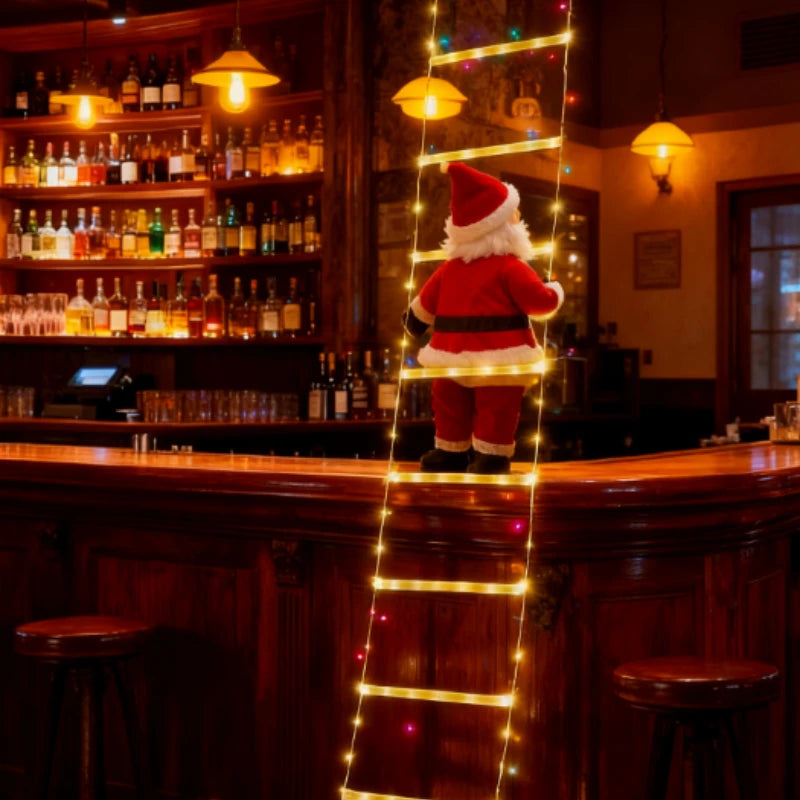 Santa Claus Climbs Stairs Light for Christmas