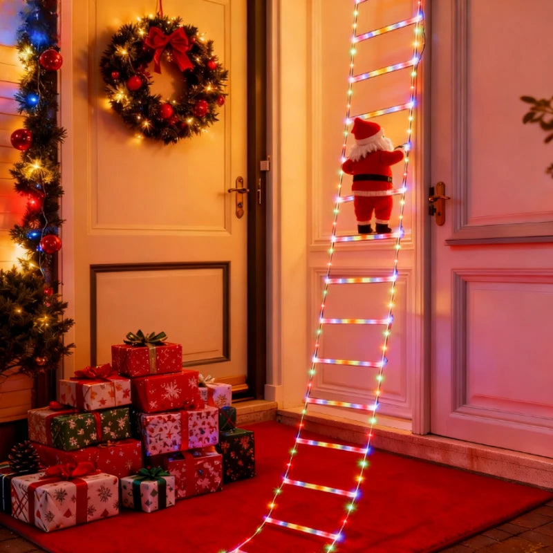 Santa Claus Climbs Stairs Light for Christmas