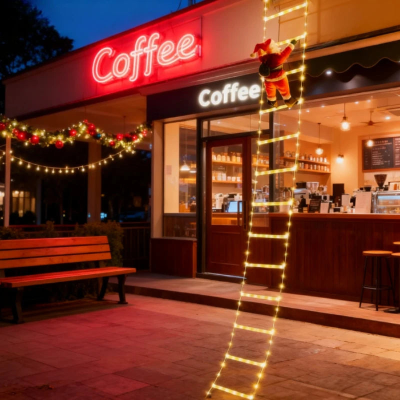 Santa Claus Climbs Stairs Light for Christmas