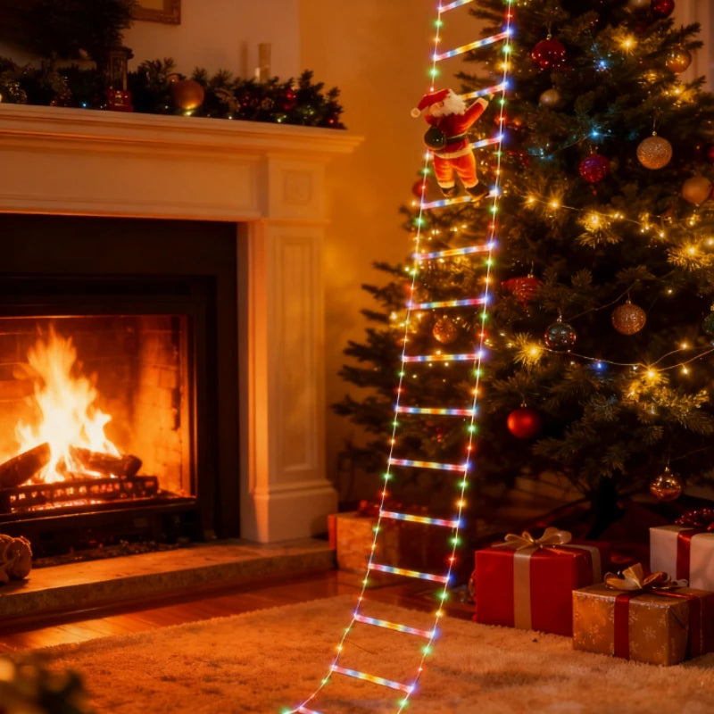 Santa Claus Climbs Stairs Light for Christmas