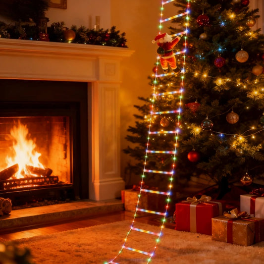 Santa Claus Climbs Stairs Light for Christmas